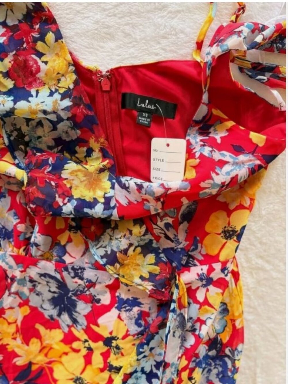 ❤️ Lulus “Radiant Ruby” Floral Chiffon Maxi Dress – Women’s XS - Picture 4 of 10